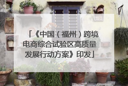 《中国（福州）跨境电商综合试验区高质量发展行动方案》印发