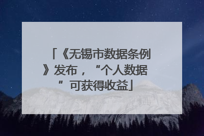《无锡市数据条例》发布，“个人数据”可获得收益