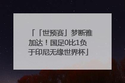 「世预赛」梦断雅加达！国足0比1负于印尼无缘世界杯