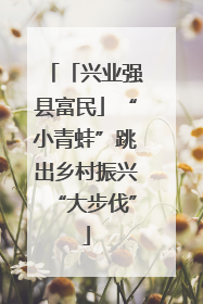 「兴业强县富民」“小青蛙”跳出乡村振兴“大步伐”