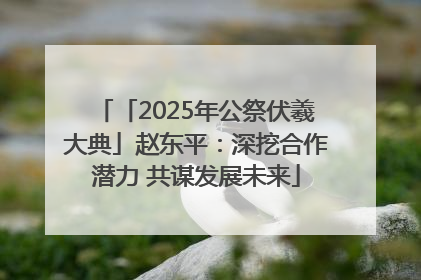 「2025年公祭伏羲大典」赵东平：深挖合作潜力 共谋发展未来
