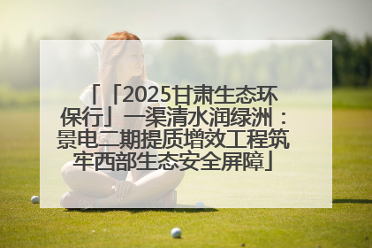 「2025甘肃生态环保行」一渠清水润绿洲：景电二期提质增效工程筑牢西部生态安全屏障