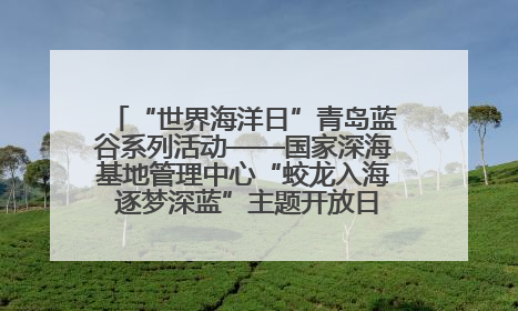 “世界海洋日”青岛蓝谷系列活动——国家深海基地管理中心“蛟龙入海 逐梦深蓝”主题开放日活动成功举办
