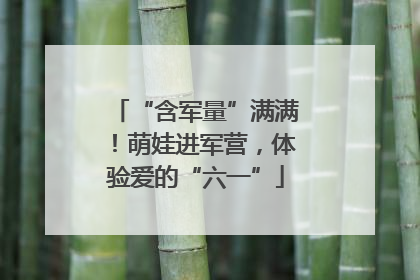 “含军量”满满！萌娃进军营，体验爱的“六一”
