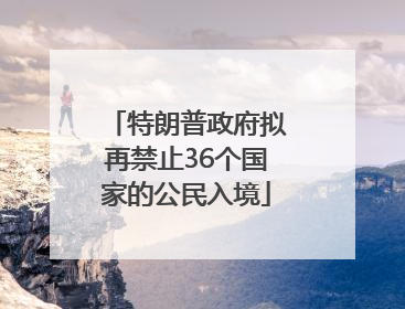 特朗普政府拟再禁止36个国家的公民入境
