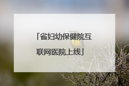 省妇幼保健院互联网医院上线