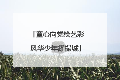 童心向党绘艺彩 风华少年耀撮城