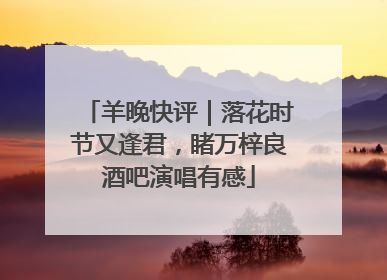 羊晚快评｜落花时节又逢君，睹万梓良酒吧演唱有感