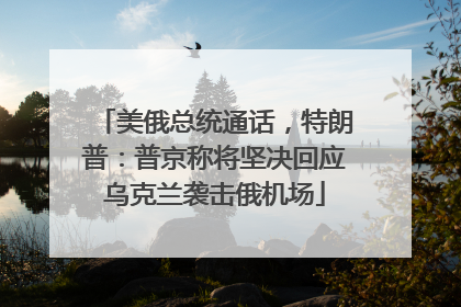 美俄总统通话，特朗普：普京称将坚决回应乌克兰袭击俄机场