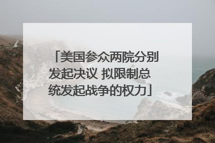 美国参众两院分别发起决议 拟限制总统发起战争的权力