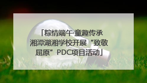 粽情端午·童趣传承 湘潭湖湘学校开展“致敬屈原”PDC项目活动