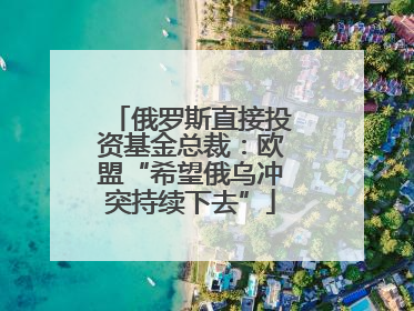 俄罗斯直接投资基金总裁：欧盟“希望俄乌冲突持续下去”