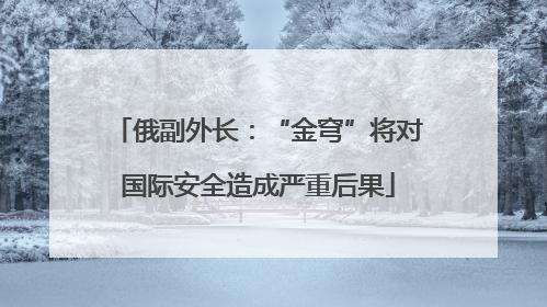 俄副外长：“金穹”将对国际安全造成严重后果