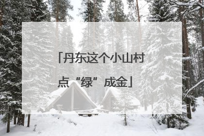 丹东这个小山村点“绿”成金