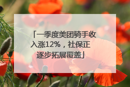 一季度美团骑手收入涨12%，社保正逐步拓展覆盖