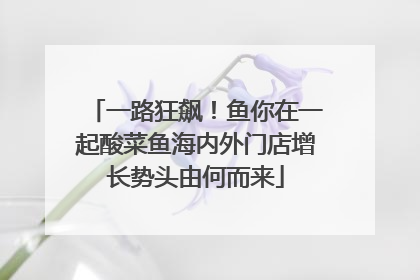 一路狂飙！鱼你在一起酸菜鱼海内外门店增长势头由何而来