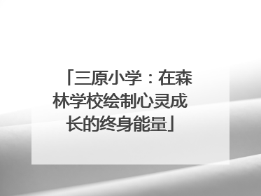 三原小学：在森林学校绘制心灵成长的终身能量