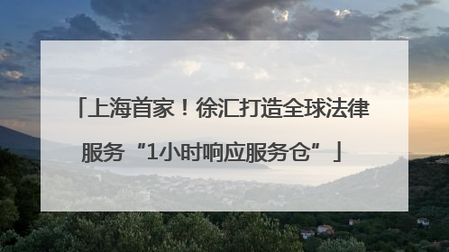 上海首家！徐汇打造全球法律服务“1小时响应服务仓”
