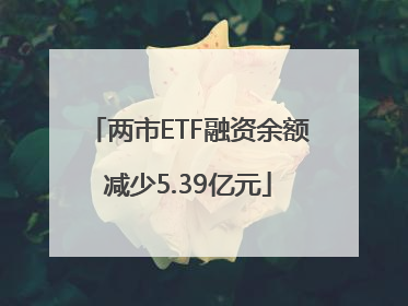 两市ETF融资余额减少5.39亿元