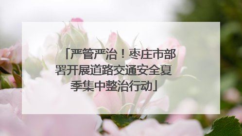 严管严治！枣庄市部署开展道路交通安全夏季集中整治行动