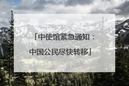 中使馆紧急通知：中国公民尽快转移