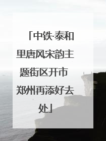中铁·泰和里唐风宋韵主题街区开市 郑州再添好去处