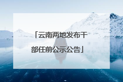 云南两地发布干部任前公示公告