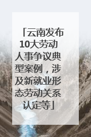 云南发布10大劳动人事争议典型案例，涉及新就业形态劳动关系认定等