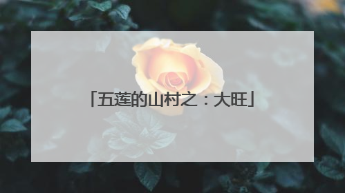 五莲的山村之：大旺