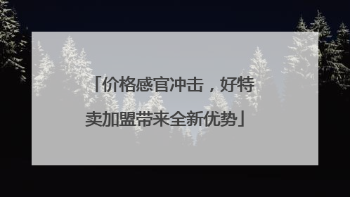 价格感官冲击，好特卖加盟带来全新优势