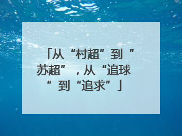从“村超”到“苏超”，从“追球”到“追求”