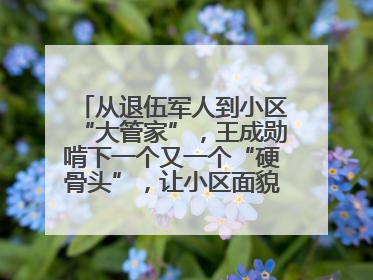 从退伍军人到小区“大管家”，王成勋啃下一个又一个“硬骨头”，让小区面貌焕然一新