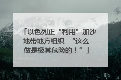 以色列正“利用”加沙地带地方组织  “这么做是极其危险的！”