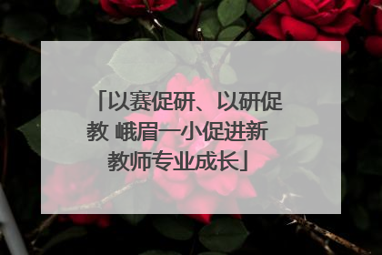 以赛促研、以研促教 峨眉一小促进新教师专业成长