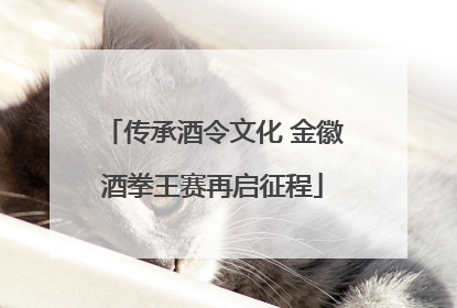 传承酒令文化 金徽酒拳王赛再启征程