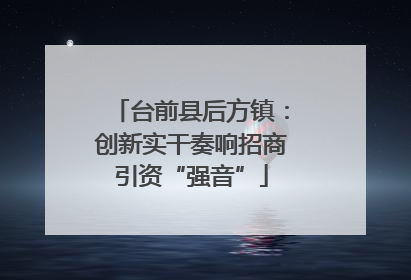 台前县后方镇：创新实干奏响招商引资“强音”