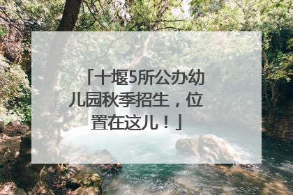 十堰5所公办幼儿园秋季招生，位置在这儿！