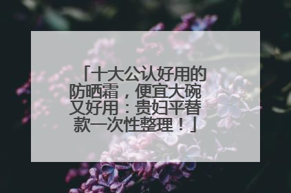 十大公认好用的防晒霜，便宜大碗又好用：贵妇平替款一次性整理！