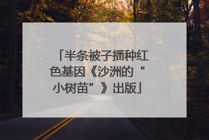半条被子播种红色基因《沙洲的“小树苗”》出版