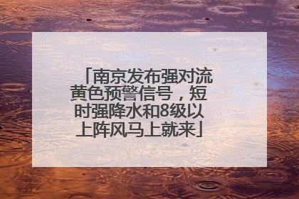 南京发布强对流黄色预警信号，短时强降水和8级以上阵风马上就来