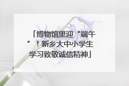 博物馆里迎“端午”！新乡大中小学生学习致敬诚信精神