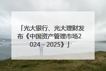 光大银行、光大理财发布《中国资产管理市场2024－2025》