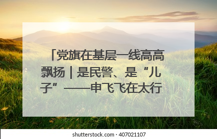 党旗在基层一线高高飘扬｜是民警、是“儿子”——申飞飞在太行山中的一线坚守