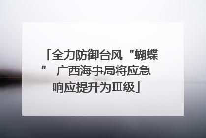 全力防御台风“蝴蝶” 广西海事局将应急响应提升为Ⅲ级