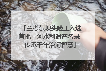 兰考东坝头险工入选首批黄河水利遗产名录 传承千年治河智慧