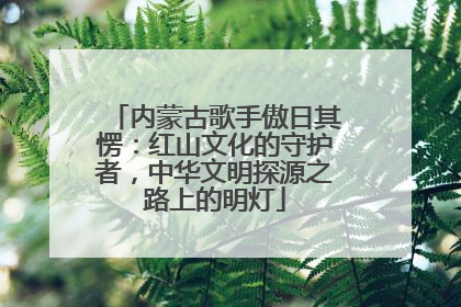 内蒙古歌手傲日其愣：红山文化的守护者，中华文明探源之路上的明灯
