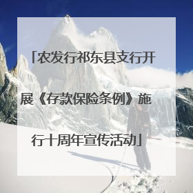农发行祁东县支行开展《存款保险条例》施行十周年宣传活动