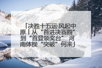决胜十五运·风起中原丨从“首进决赛圈”到“首登领奖台” 河南体操“突破”何来