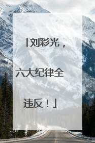 刘彩光，六大纪律全违反！