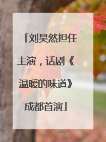 刘昊然担任主演，话剧《温暖的味道》成都首演